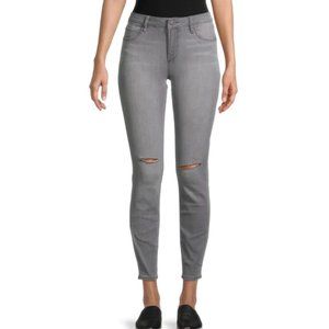 Articles of Society Gray Sarah Skinny Ripped Knee Ankle Jeans Baldy Wash Size 29